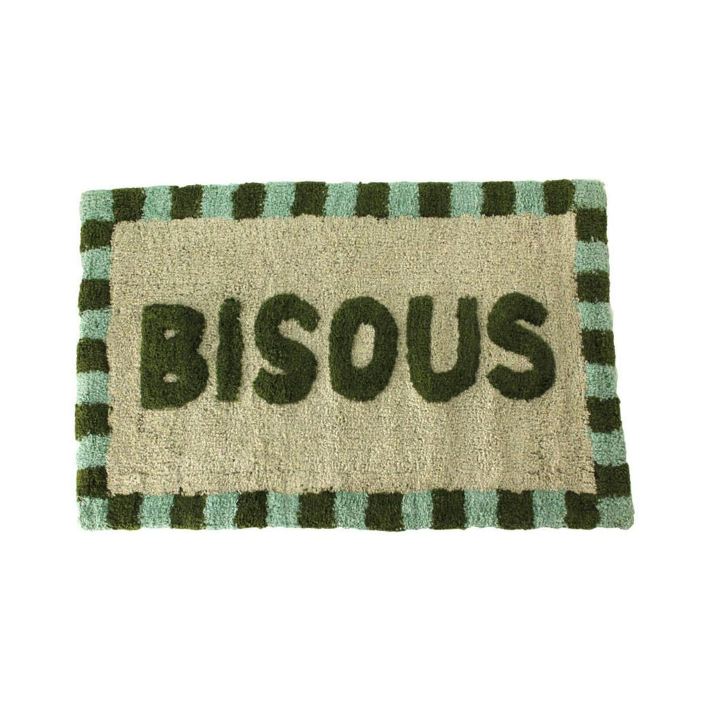 tapis de bain moelleux bisous dégradé de vert