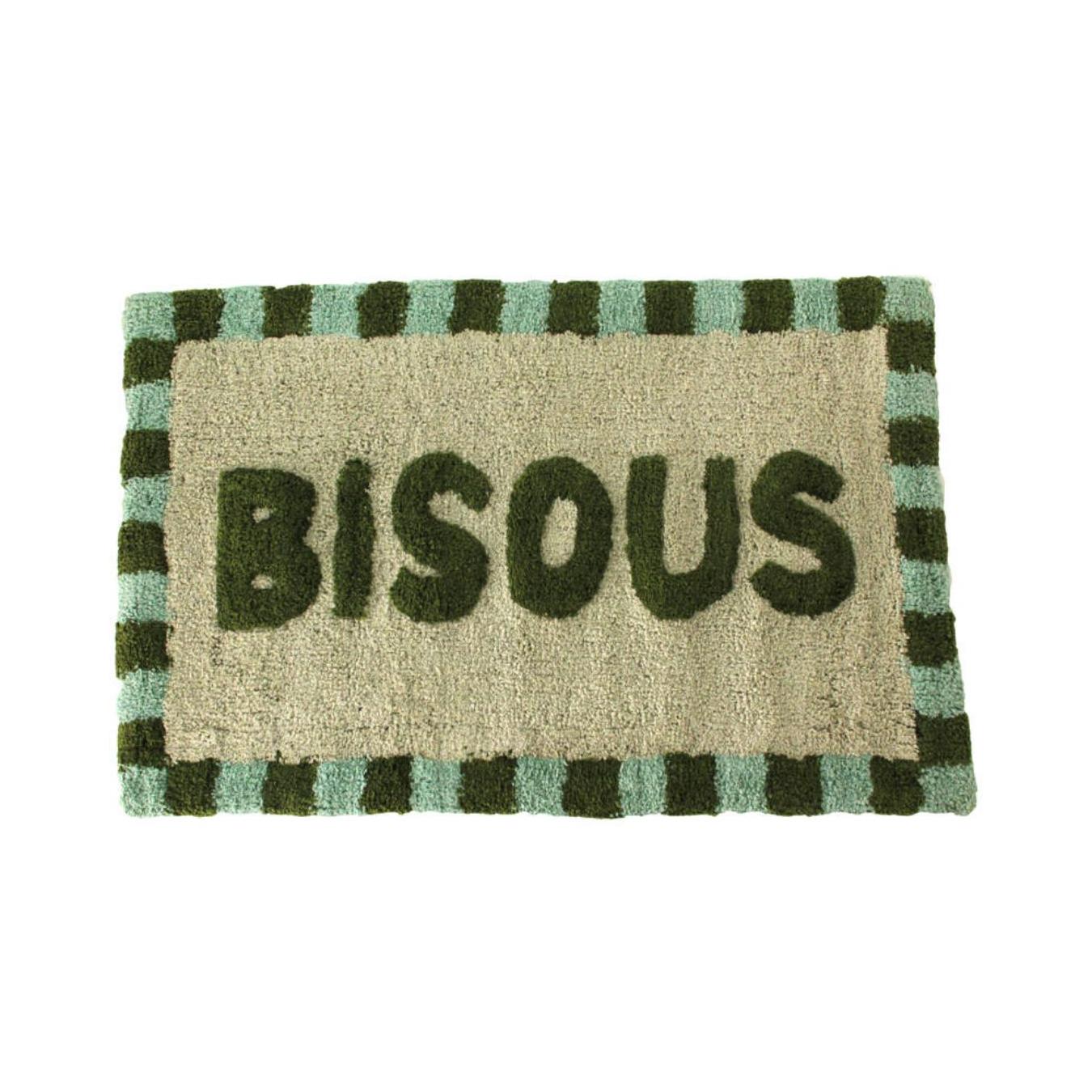 tapis de bain moelleux bisous dégradé de vert