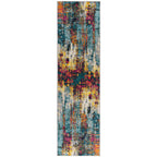 tapis de couloir coloré abstraction sur fond blanc