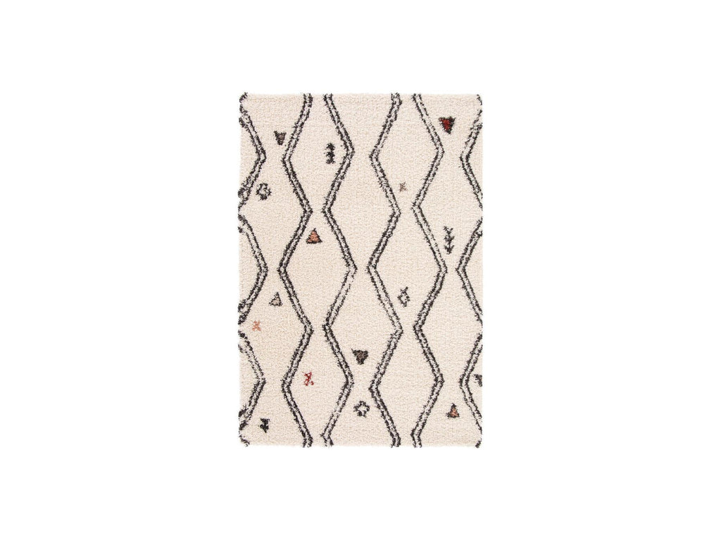 Naly - Tapis Poils Longs - Motif Graphique