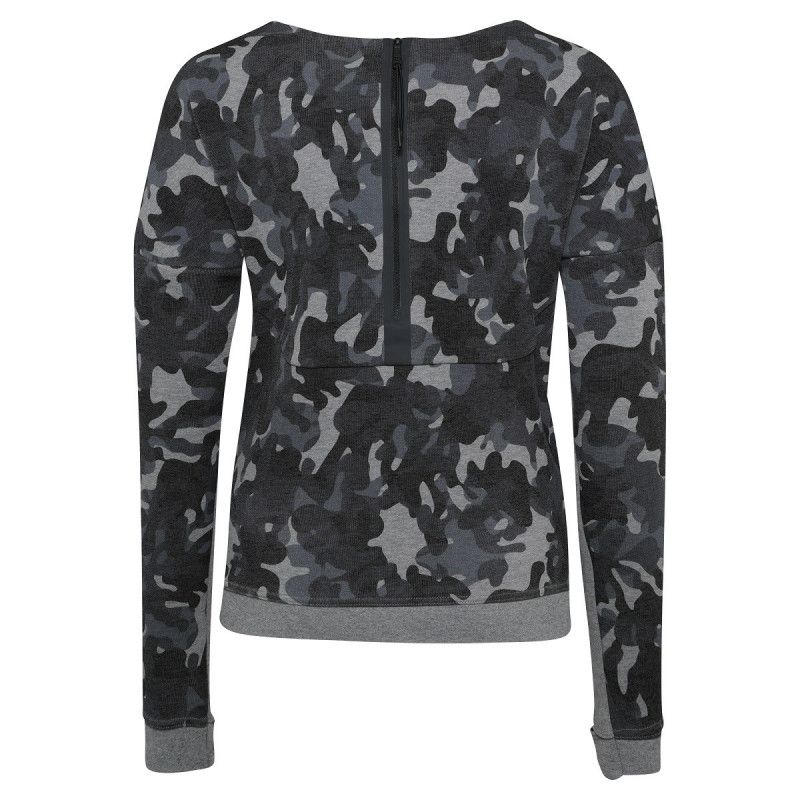 Tech Fleece Crew Aop - Sweat Femme Textile - Gris SWEAT FEMME TEXTILE Nike