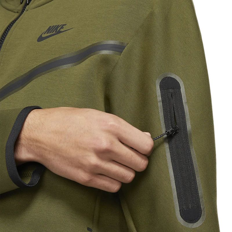 Tech Fleece Full Zip Hoodies - Jacket Homme Textile - Kaki JACKET HOMME TEXTILE Nike