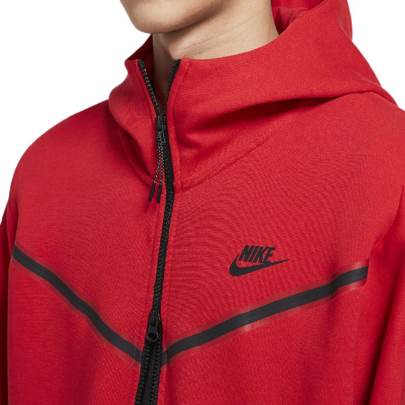 Tech Fleece Full Zip Hoodies - Jacket Homme Textile - Rouge JACKET HOMME TEXTILE Nike