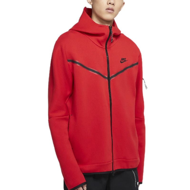 Tech Fleece Full Zip Hoodies - Jacket Homme Textile - Rouge JACKET HOMME TEXTILE Nike