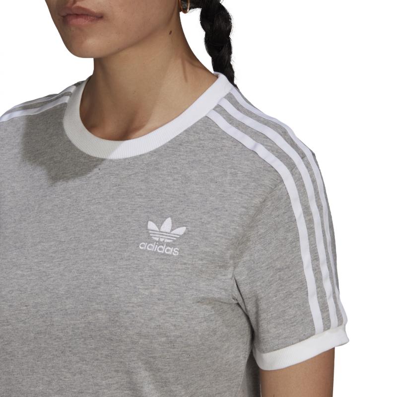 Tee-Shirt Adidas Originals 3 Stripes - Gris - Femme - Adidas - The Bradery