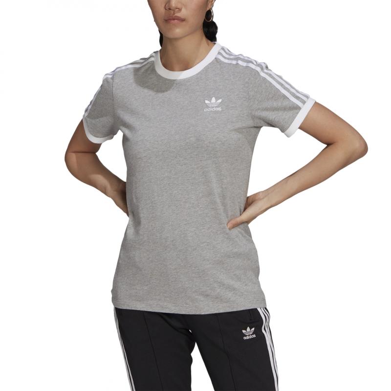 Tee-Shirt Adidas Originals 3 Stripes - Gris - Femme - Adidas - The Bradery