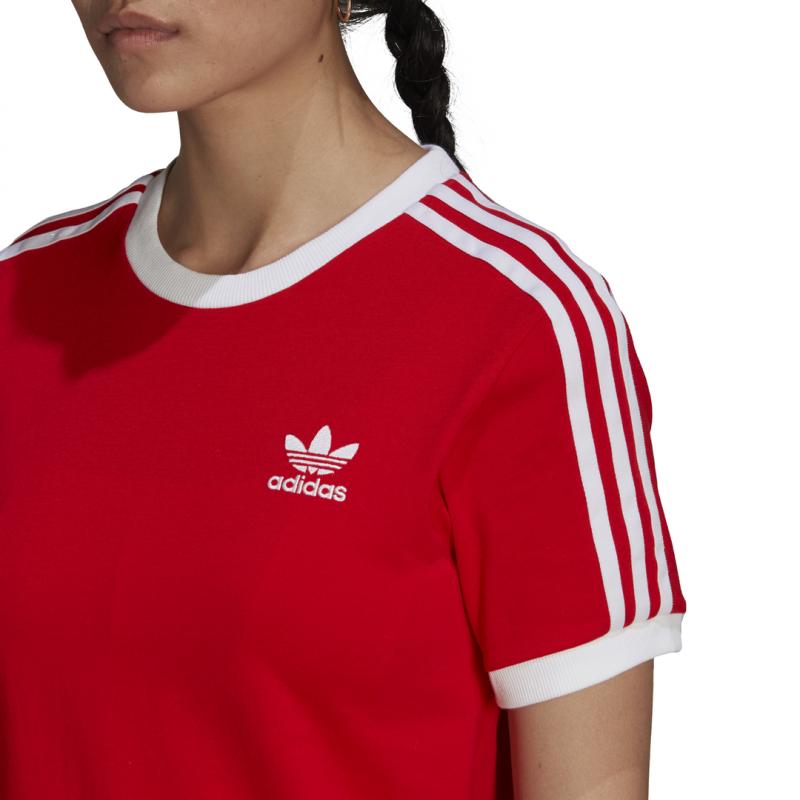 Tee-Shirt Adidas Originals 3 Stripes - Rouge - Femme VETEMENT Adidas