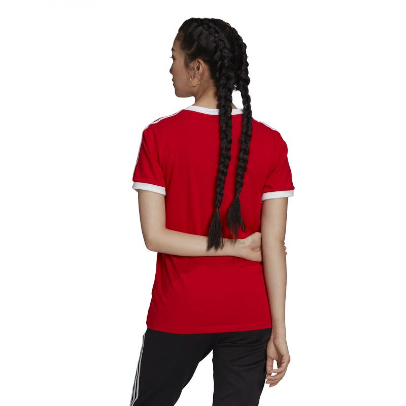 Tee-Shirt Adidas Originals 3 Stripes - Rouge - Femme VETEMENT Adidas