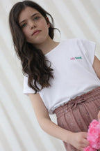 Tee - shirt Tina Écru Rose - Fille