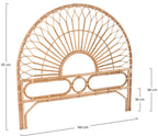 tete de lit arrondie en rotin bahia 140 cm