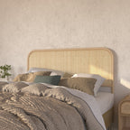 tete de lit en rotin rectangulaire bord arrondi 140 cm grace