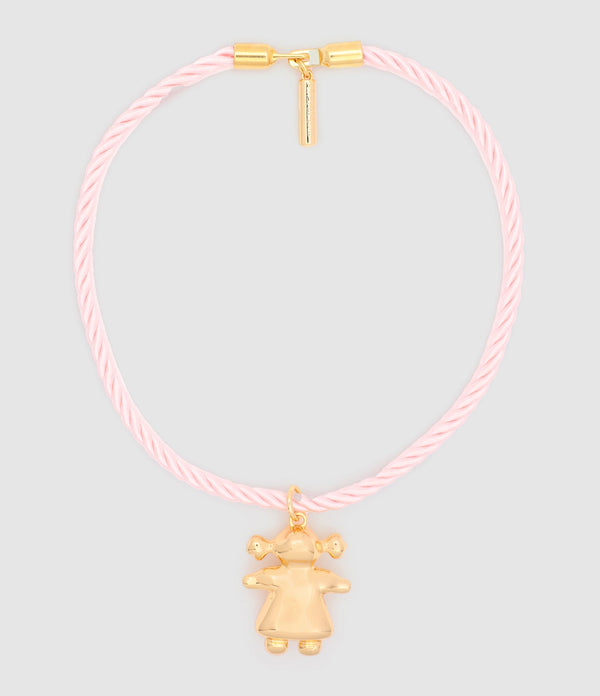 Timeless Pearly - Collier Petite Fille Satin Rose - Femme