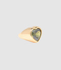 Timeless Pearly - Bague Cœur Cristal Vert Doré - Femme