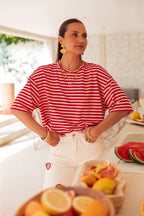 TINO Rayé Rouge - T-Shirt Coeur