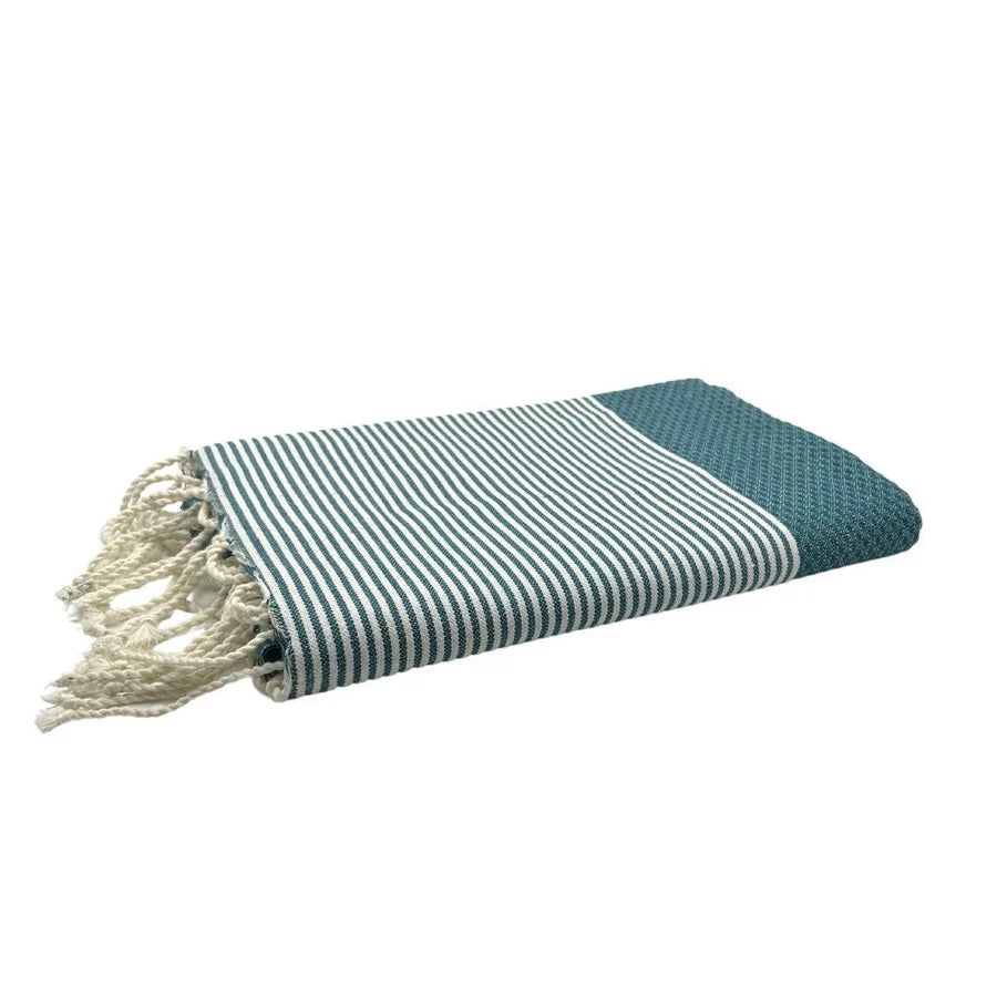 Fouta Nid D'Abeille - Bleu Canard