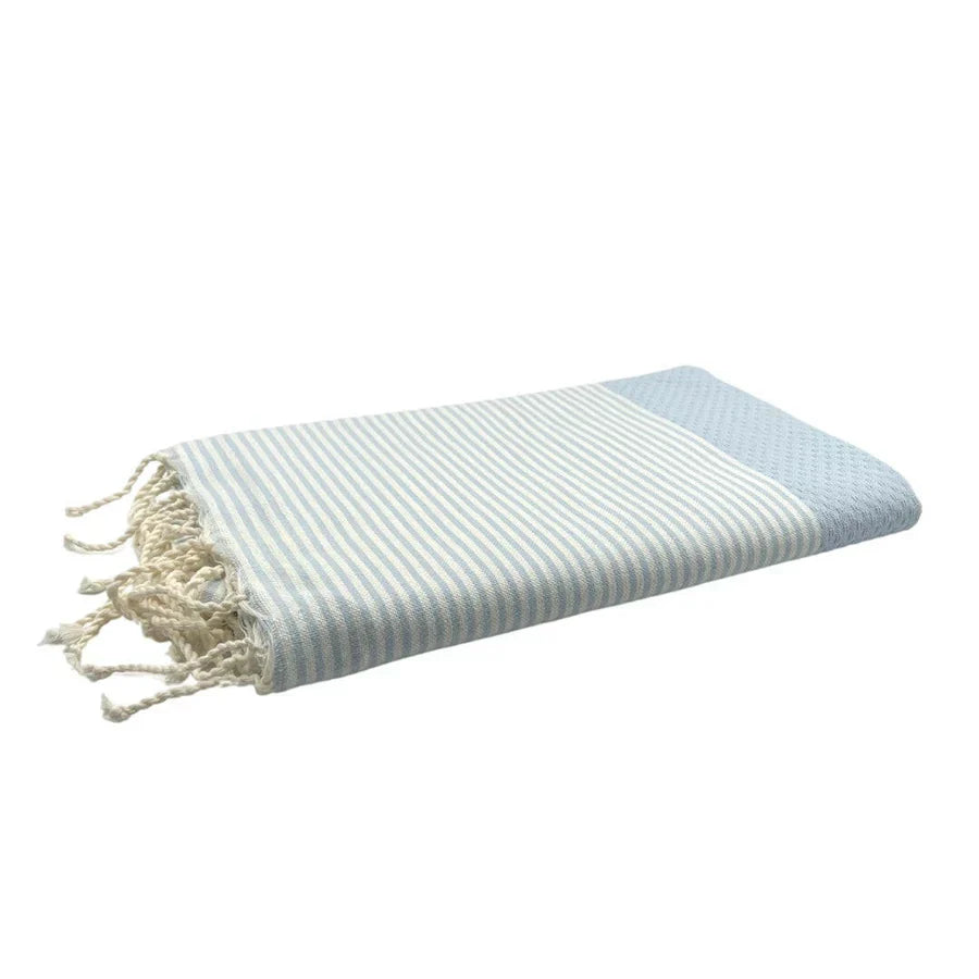 Fouta Nid D'Abeille - Bleu Ciel
