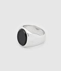 Tom Wood - Chevalière Oval Polished Argent Onyx - Unisexe