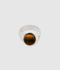Tom Wood - Chevalière Oval Argent Œil De Tigre - Unisexe