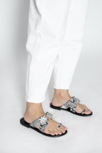 White Sun - Tongs Emrati - Serpent Noir Et Blanc - Femme