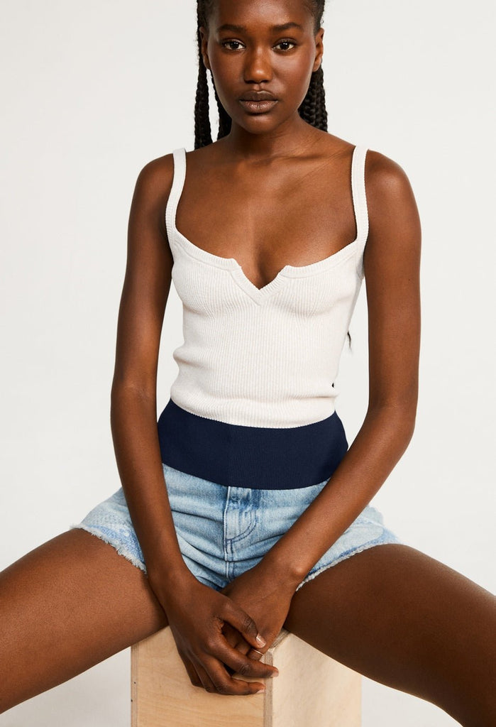 Top En Maille Miss - Bicolore - Claudie Pierlot - The Bradery