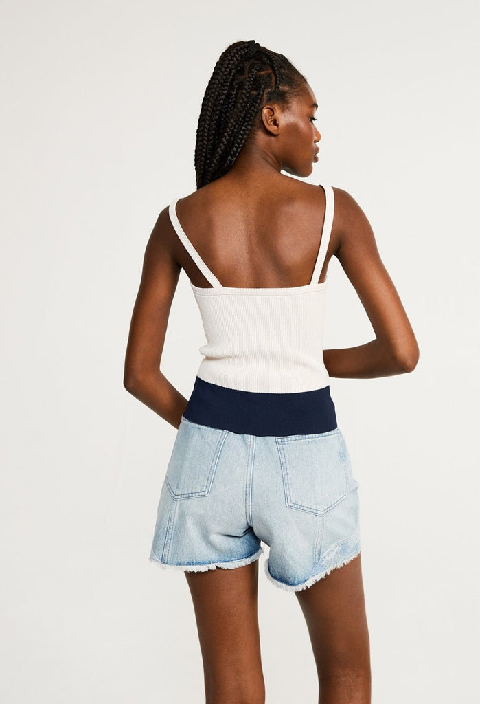 Top En Maille Miss - Bicolore - Claudie Pierlot - The Bradery
