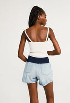 Top En Maille Miss - Bicolore - Claudie Pierlot - The Bradery