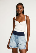 Top En Maille Miss - Bicolore - Claudie Pierlot - The Bradery
