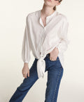 The Kooples - Top Fluide Écru Large À Détail Noué - Femme