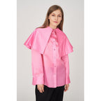 Top Manches Longues Satin Organza De Soie - Bubblegum