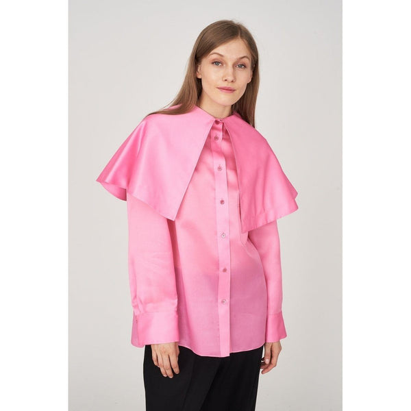 Top Manches Longues Satin Organza De Soie - Bubblegum
