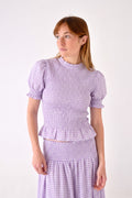 Top Lea Carreaux Vichy Lavande