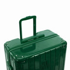 Poignée trolley télescopique GYL déployée sur la valise Intemporelle sapin en polycarbonate. #couleur_sapin