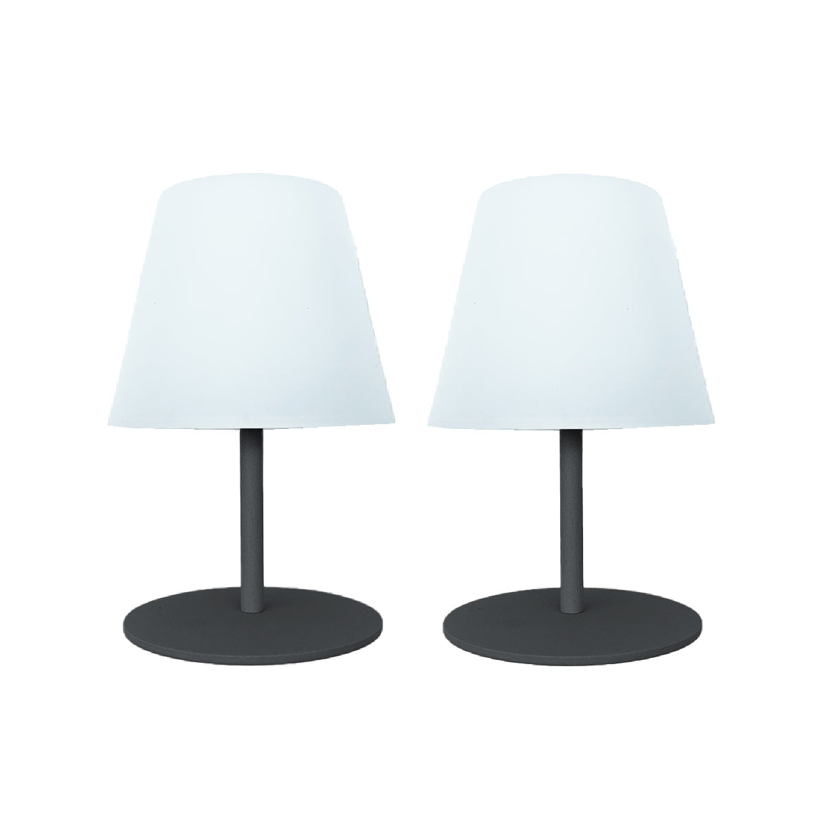 Twins - Lampe De Table Sans Fil - Acier - Gris