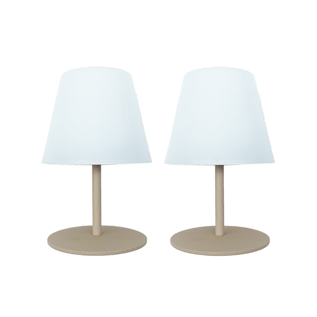 Twins - Lampe De Table Sans Fil - Acier - Crème