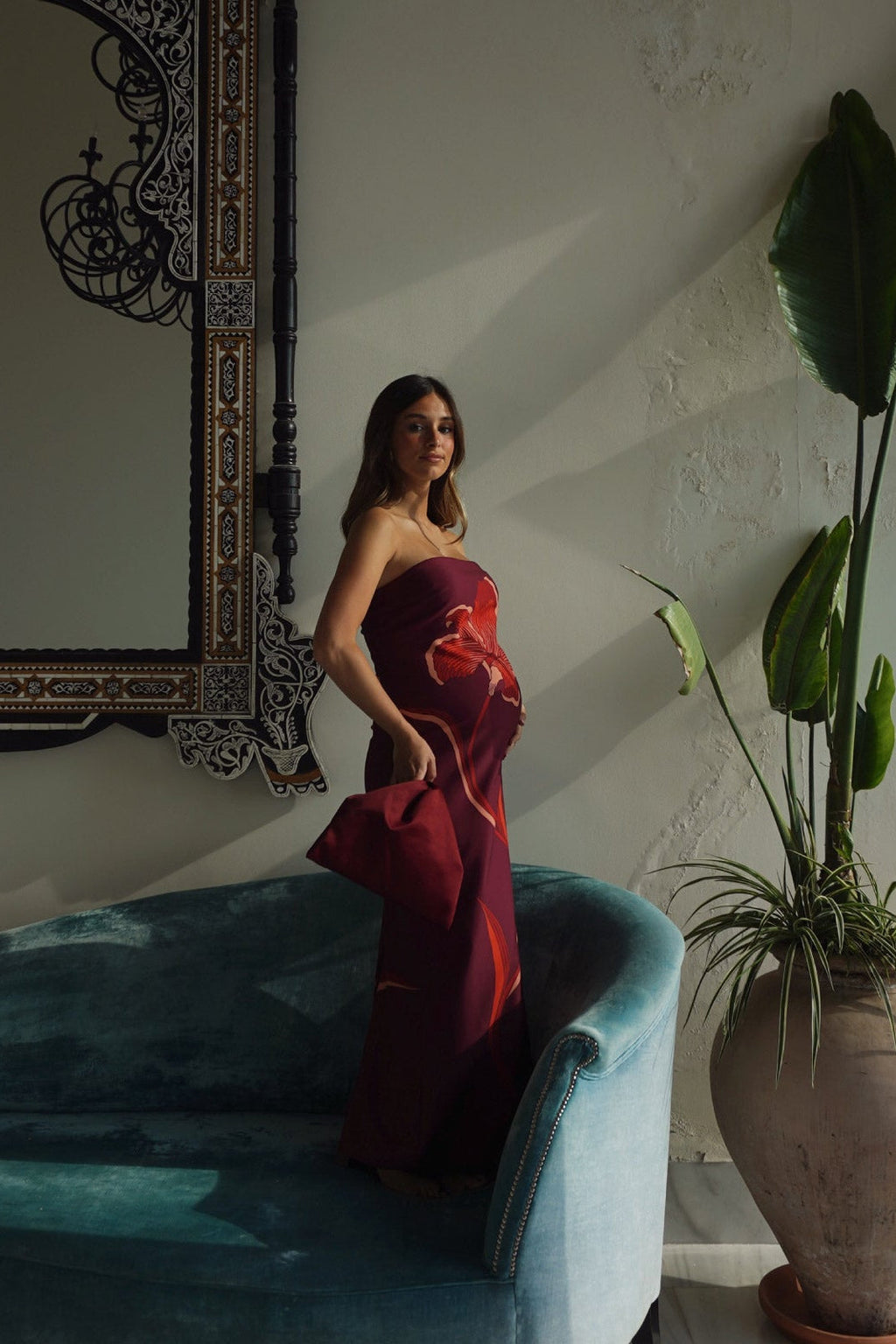 Robe Salma Lirio Burdeos