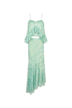 Haut En Chiffon À Volants Et À Imprimé  – Vert