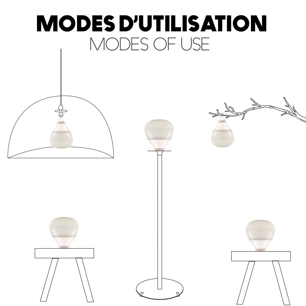 Cesare - Suspension Sans Fil - Herbe Marine - Beige