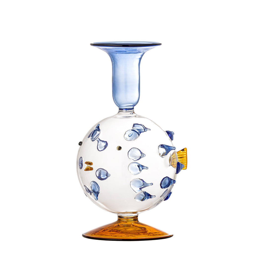 Phila - Bougeoir - Bleu - Verre