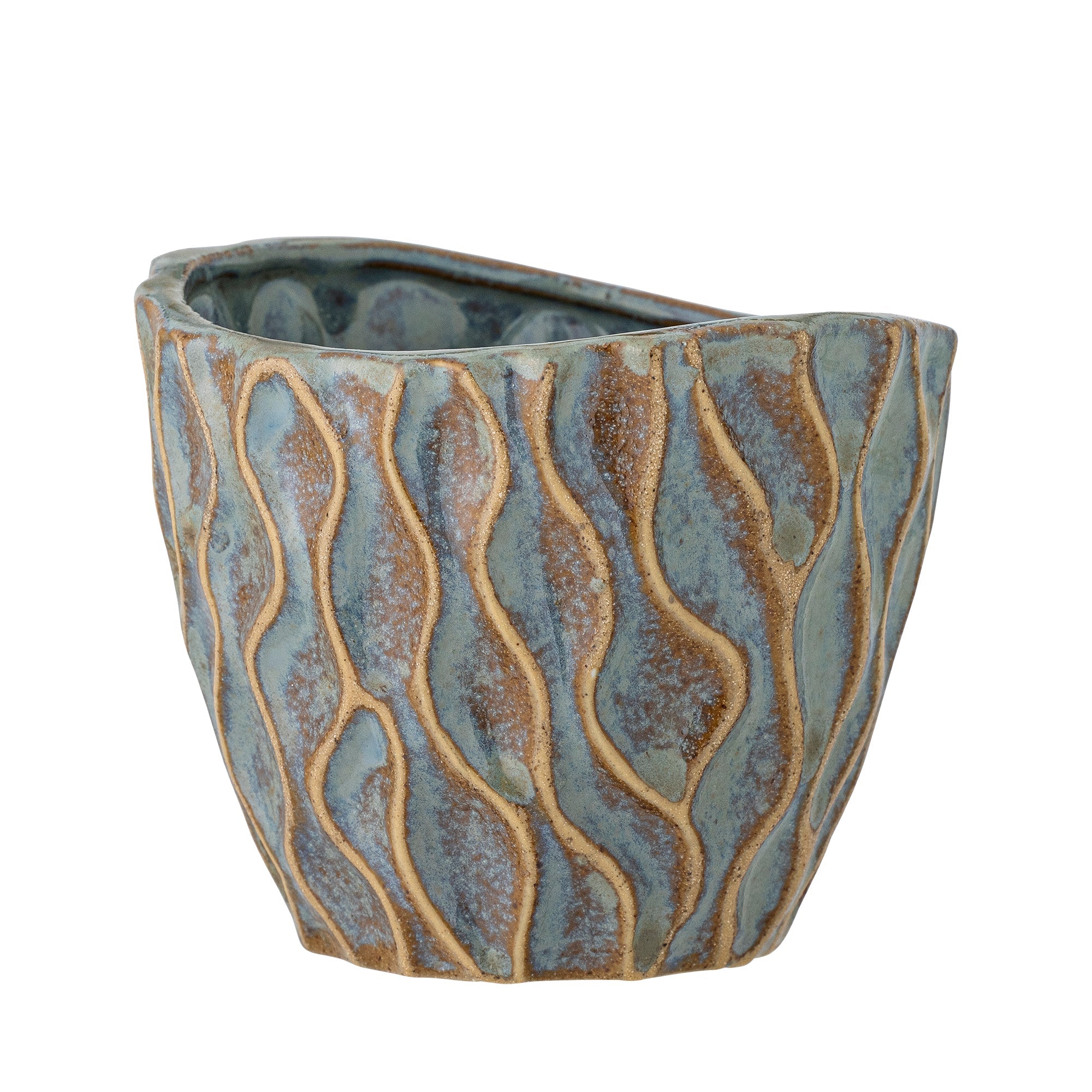 Feren - Cache-Pot - Bleu - Grès