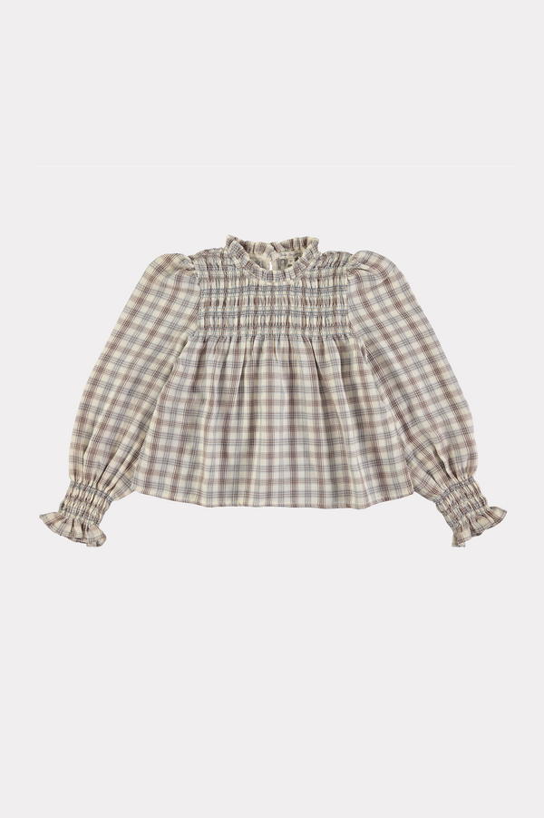 Blouse Valery À Carreaux Naturels - Enfant