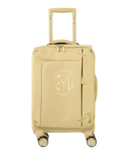 Valise Evasion GYL souple cabine 55 cm coloris champagne vue de face avec logo GYL