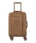 Valise Evasion GYL souple cabine 55 cm coloris moca vue de face avec logo GYL