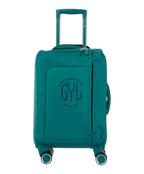 Valise Evasion GYL souple cabine 55 cm coloris sapin vue de face avec logo GYL