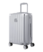 Valise Intemporelle en polycarbonate cabine 55 cm coloris argent vue trois quarts