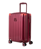 Valise Intemporelle en polycarbonate cabine 55 cm coloris dark red vue trois quarts