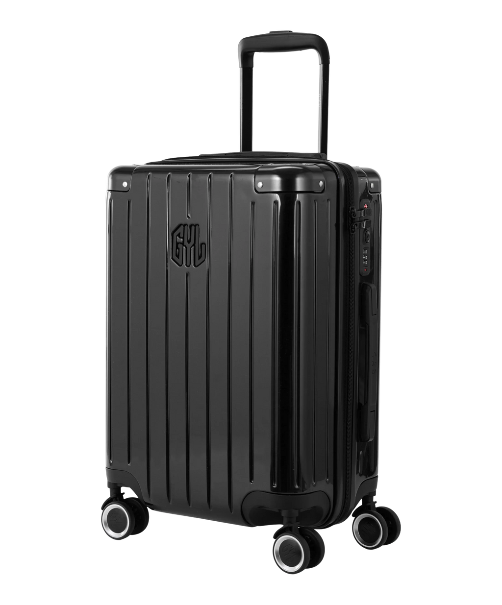 Valise Intemporelle en polycarbonate cabine 55 cm coloris noir vue trois quarts