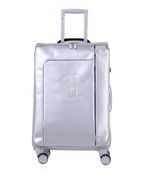 Valise Evasion GYL souple semaine 65 cm coloris argent vue de face avec logo GYL