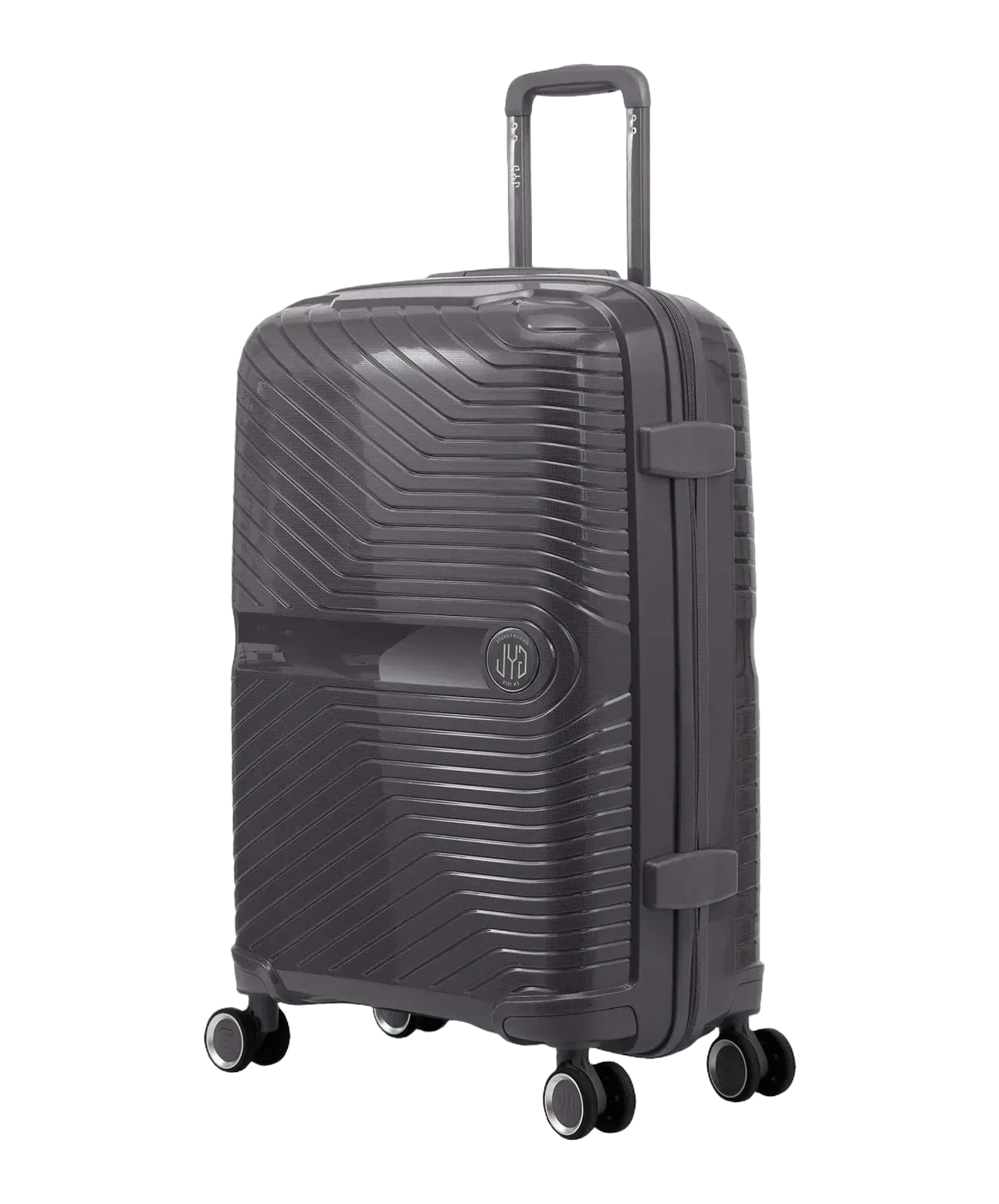 Valise moyenne Signature GYL argent vue trois quarts