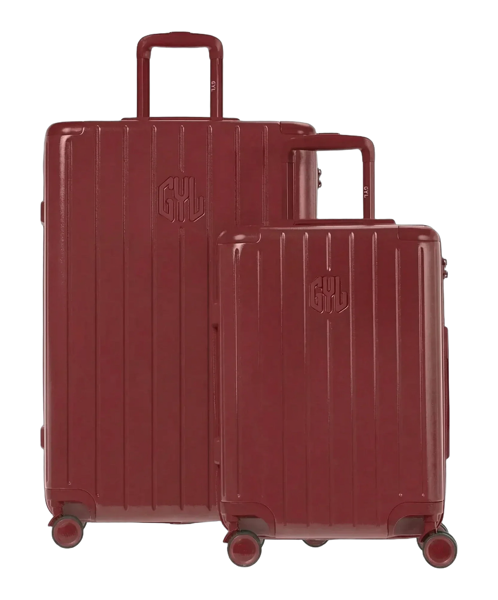 Set de 2 valises rigides Intemporelle rouge fonce cabine et semaine face avant GYL