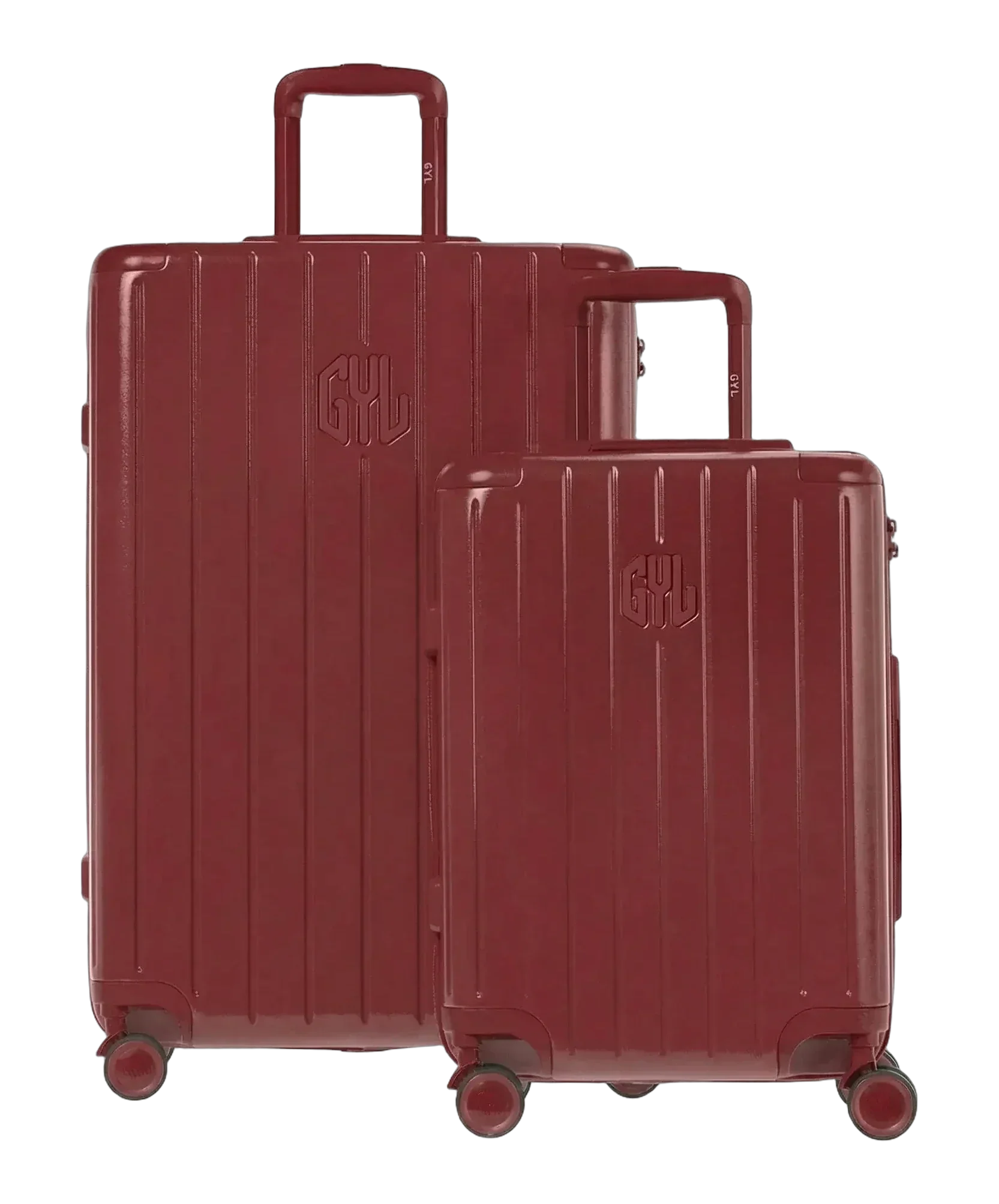Set de 2 valises rigides Intemporelle rouge fonce cabine et semaine face avant GYL